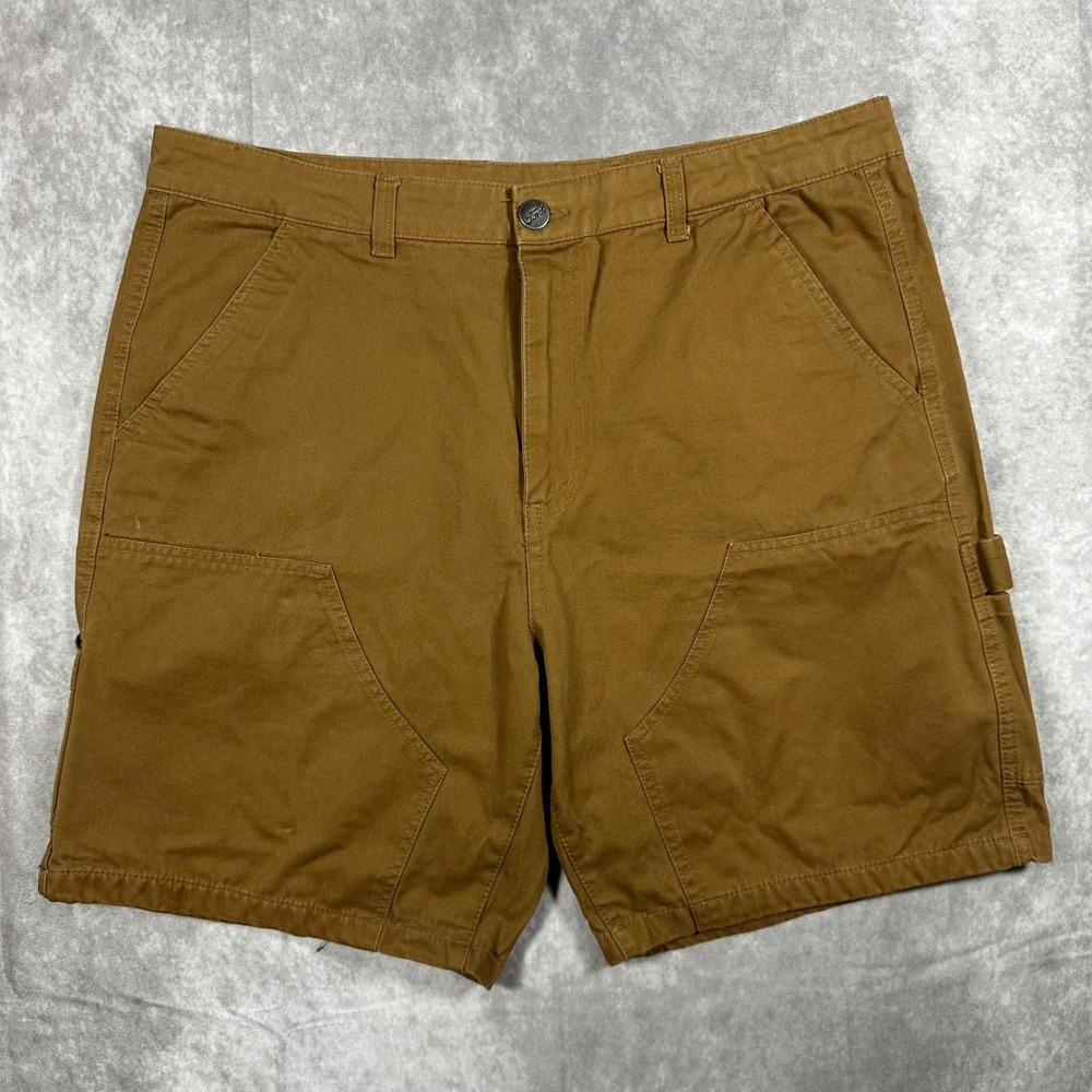 Forever 21 Ford Motor Company Men 36 Brown Canvas Utility Carpenter Work Shorts
